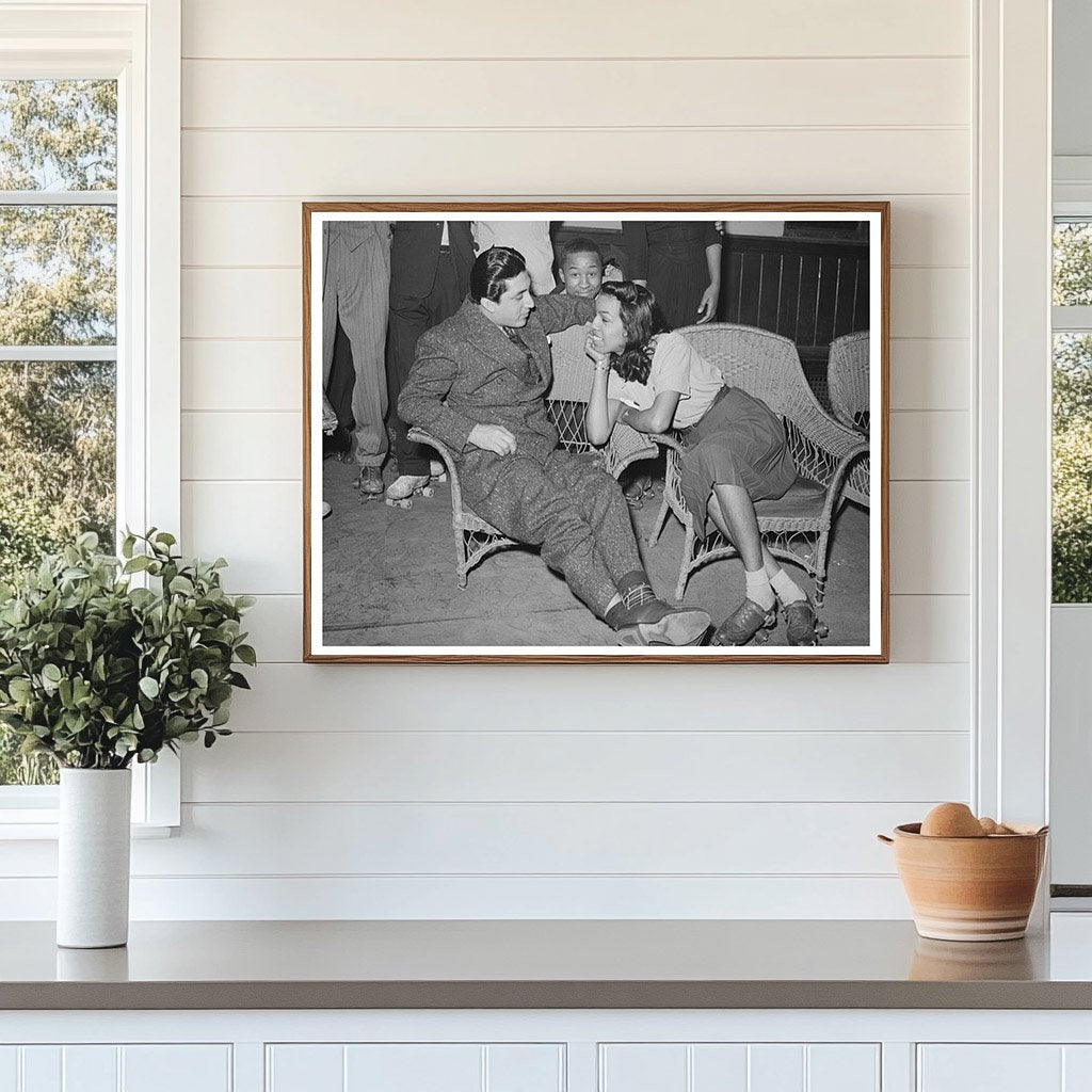 Couple Roller Skating in Chicago April 1941