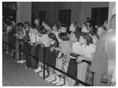 1941 Chicago Rollerskating Exhibition Crowd Photo