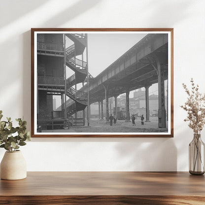 Children Playing Under Elevated Train in Chicago 1941