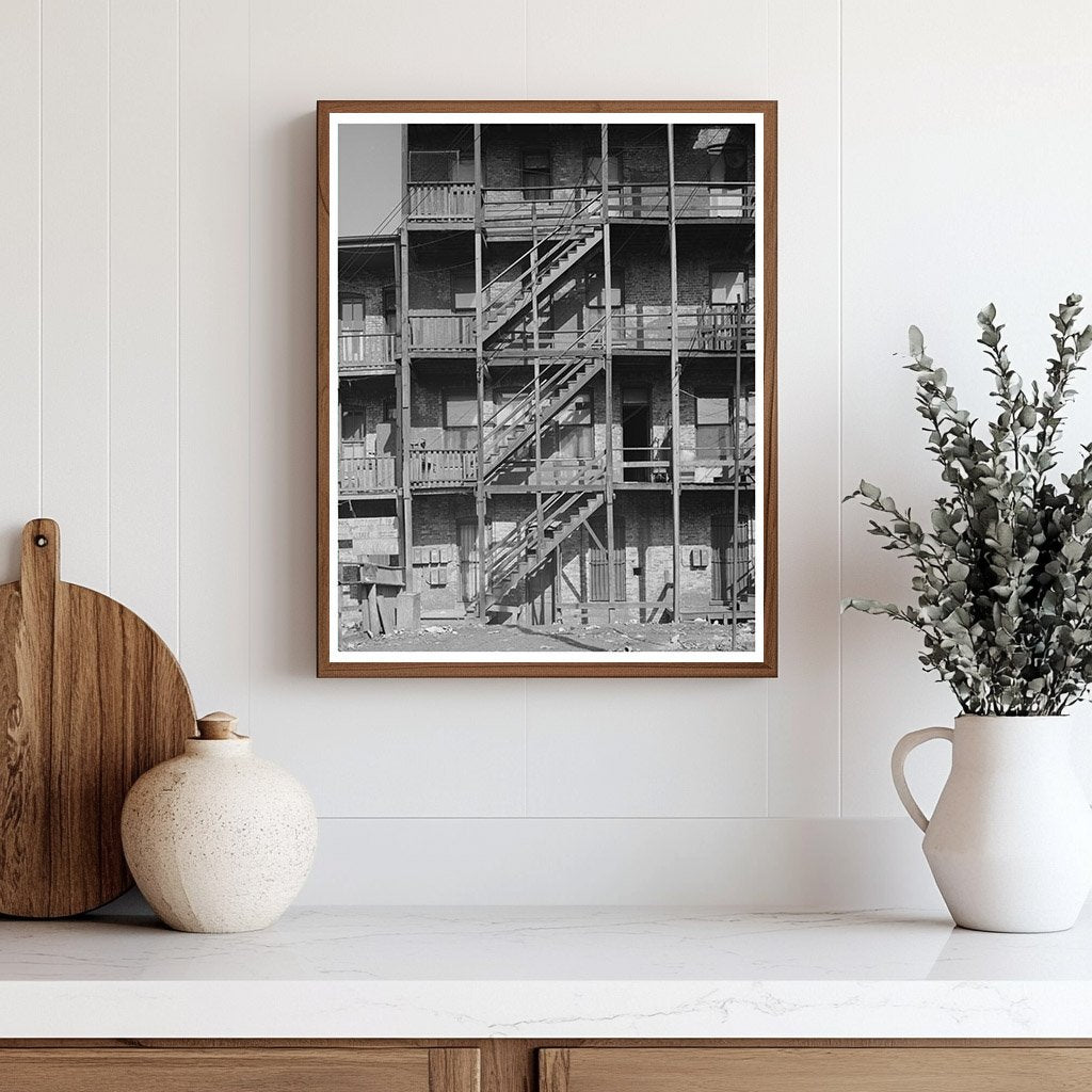 1941 Vintage Photograph of Southside Chicago Apartment House