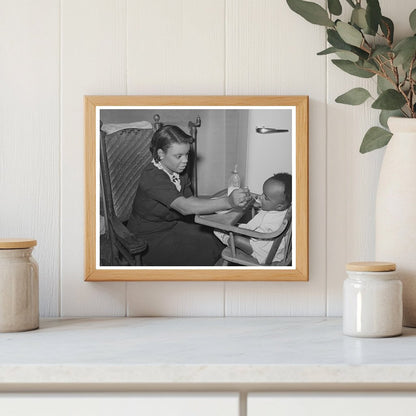 Woman Feeding Baby in Chicago April 1941 Vintage Photo