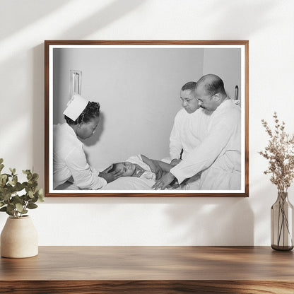 1941 Chicago Clinic Scene with Healthcare Worker and Baby