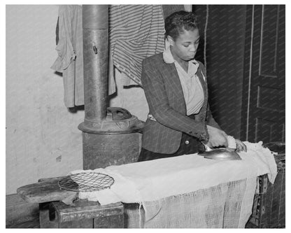 Family Ironing at Home Chicago April 1941