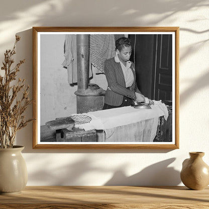 Family Ironing at Home Chicago April 1941