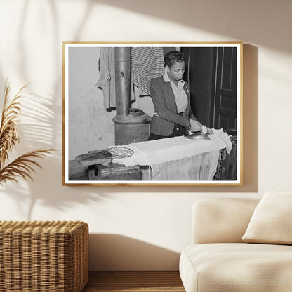 Family Ironing at Home Chicago April 1941