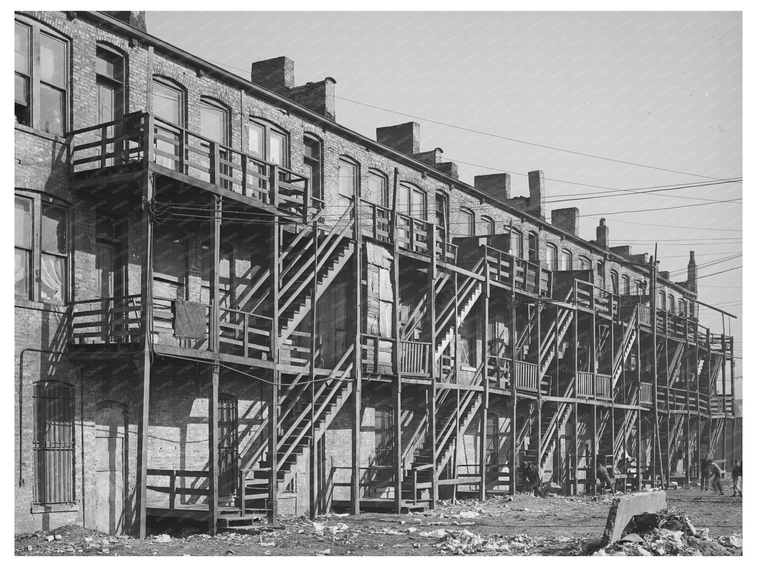 1941 Chicago Apartment House Back View Historical Photo