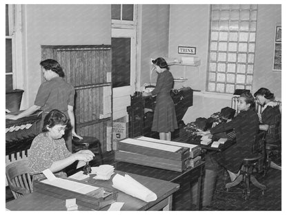 1941 Chicago Insurance Office Staff Serving Community