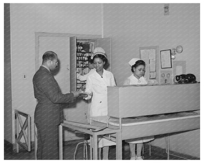 Doctor Receiving Charts from Nurse in Chicago 1941