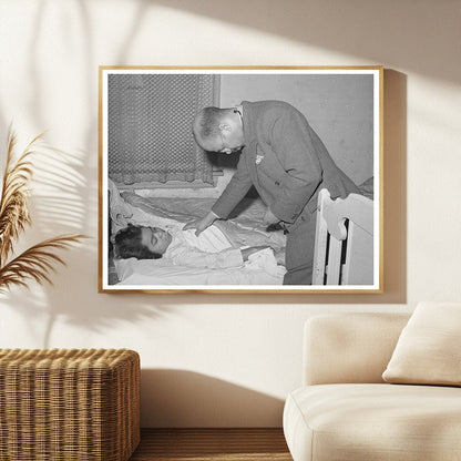 Doctor Examining Patient at Home Chicago 1941