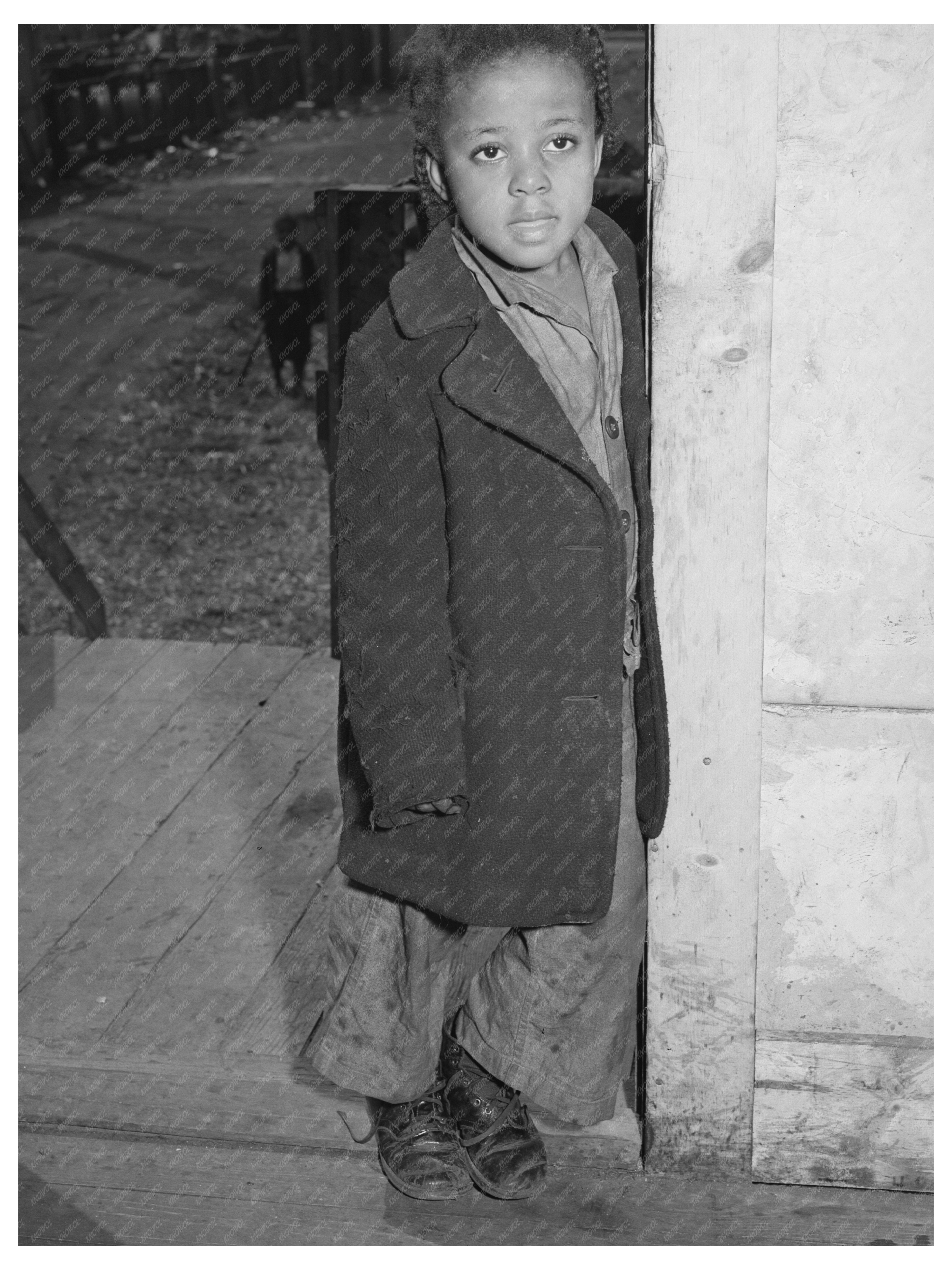 Chicago Girl in Doorway Receiving Relief Assistance 1941