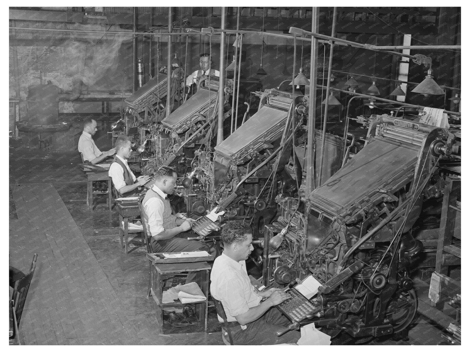 Linotype Operators at Chicago Defender April 1941