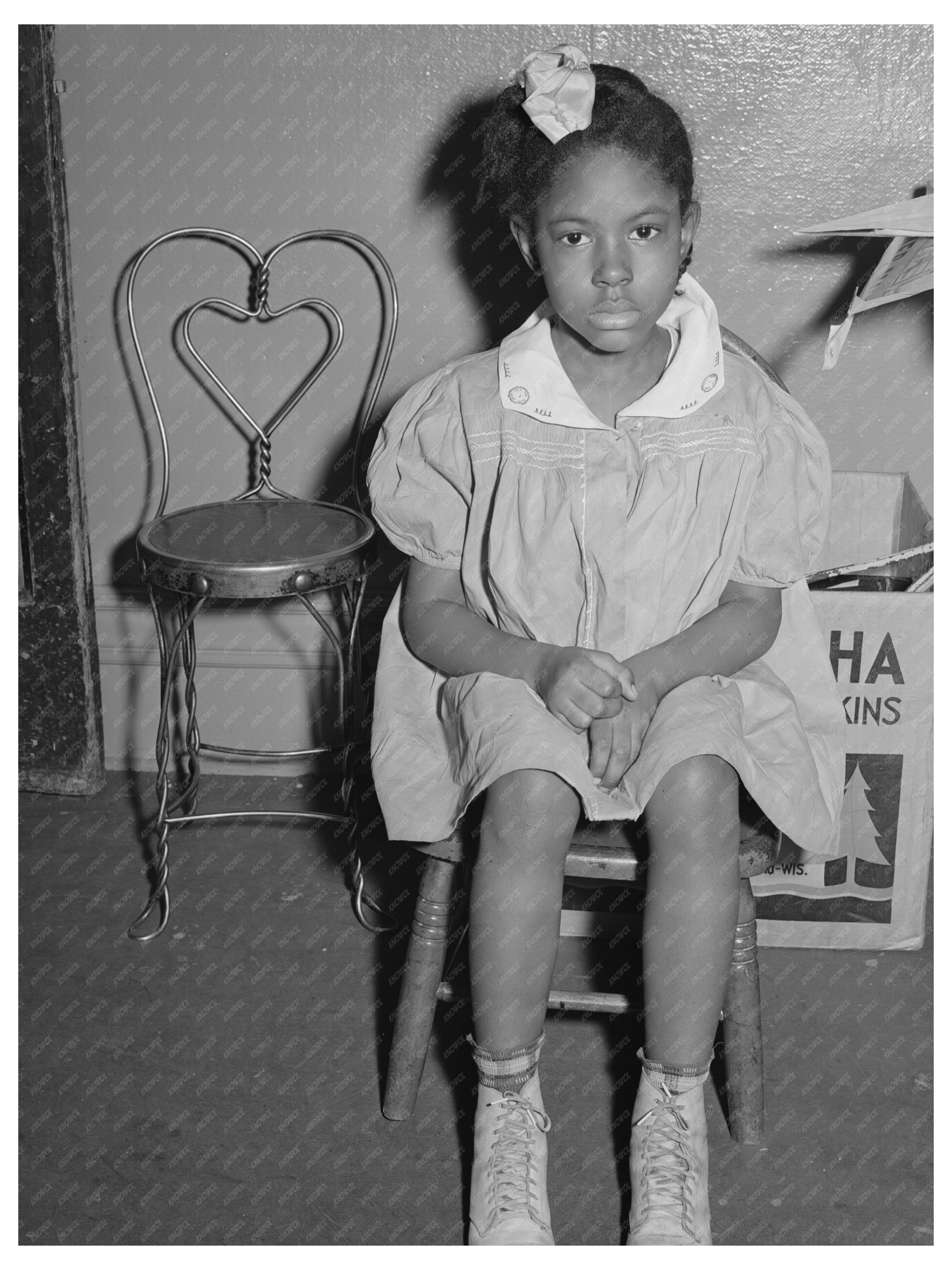 Young Girl at Nursery in Chicago April 1941