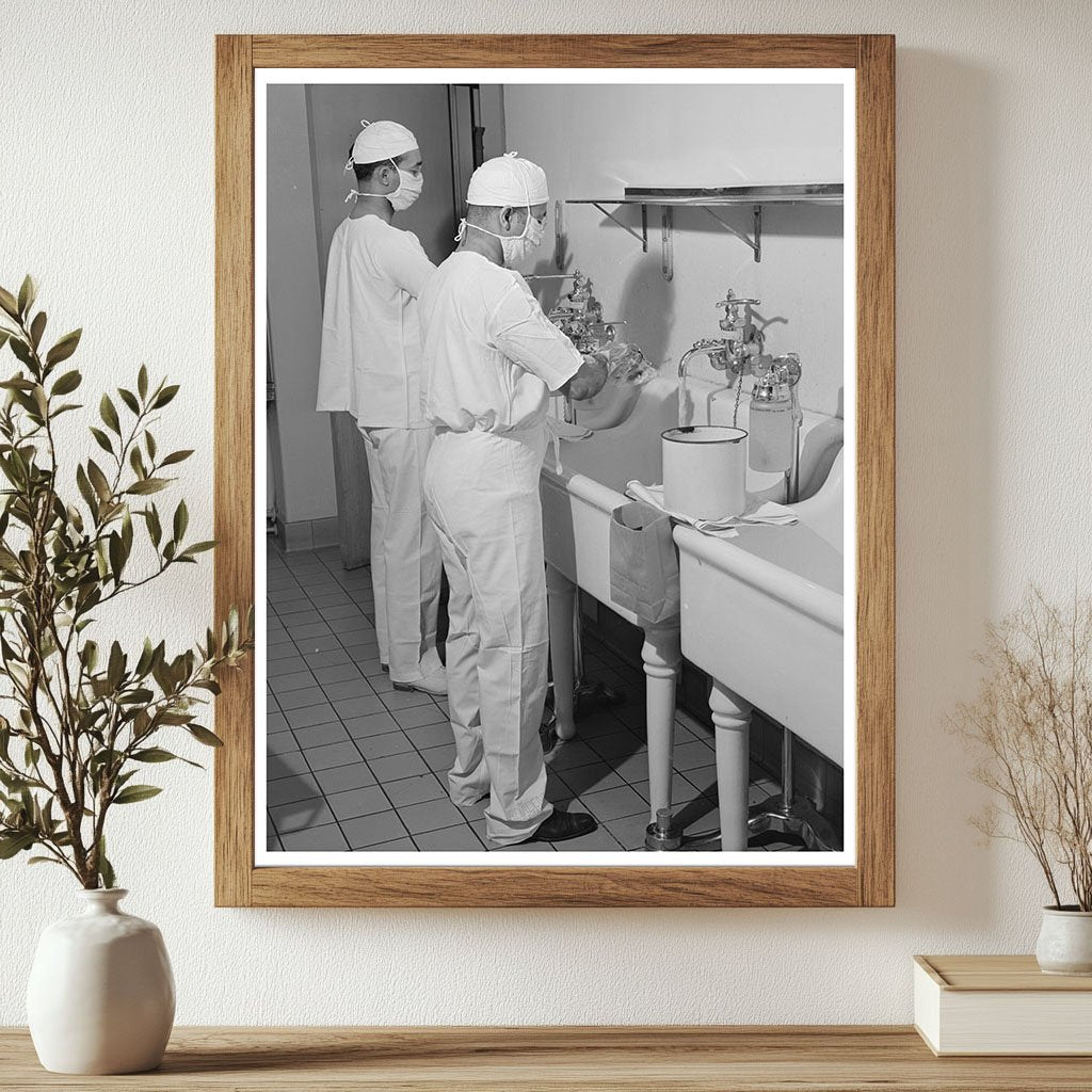 Doctors Scrubbing Up Before Procedure Chicago April 1941