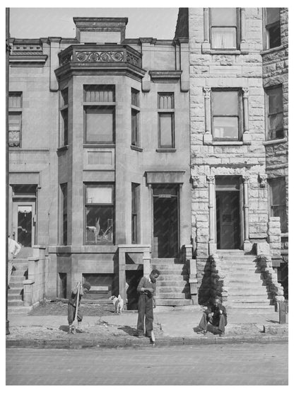 Chicago Residential Neighborhood April 1941 Urban Living Conditions