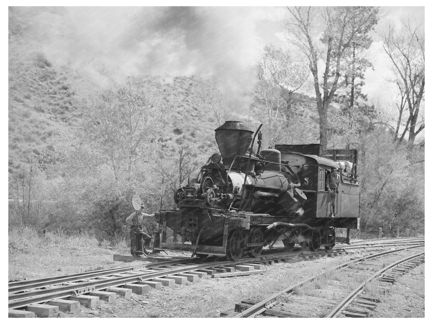 Logging Train Locomotive Baker County Oregon May 1941