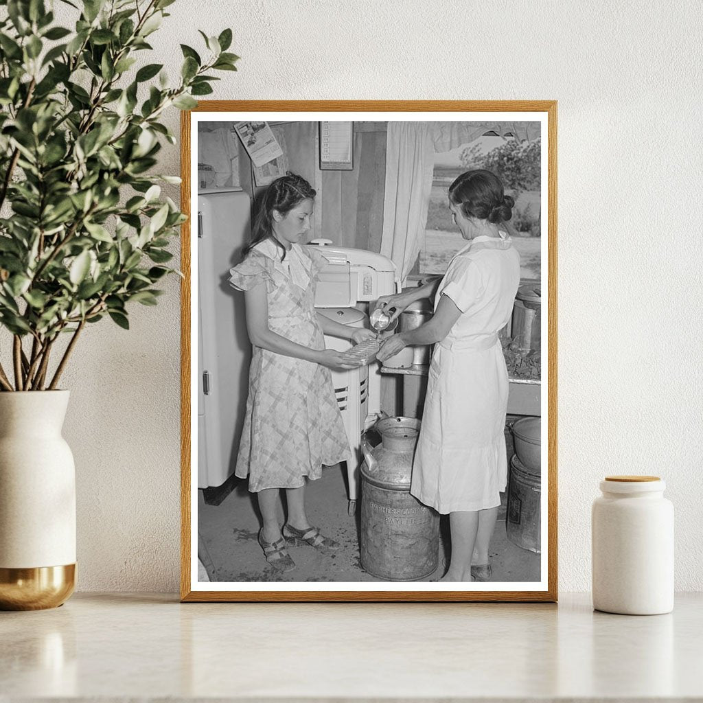 Mrs. Browning and Daughter Fill Ice Trays Malheur County 1941