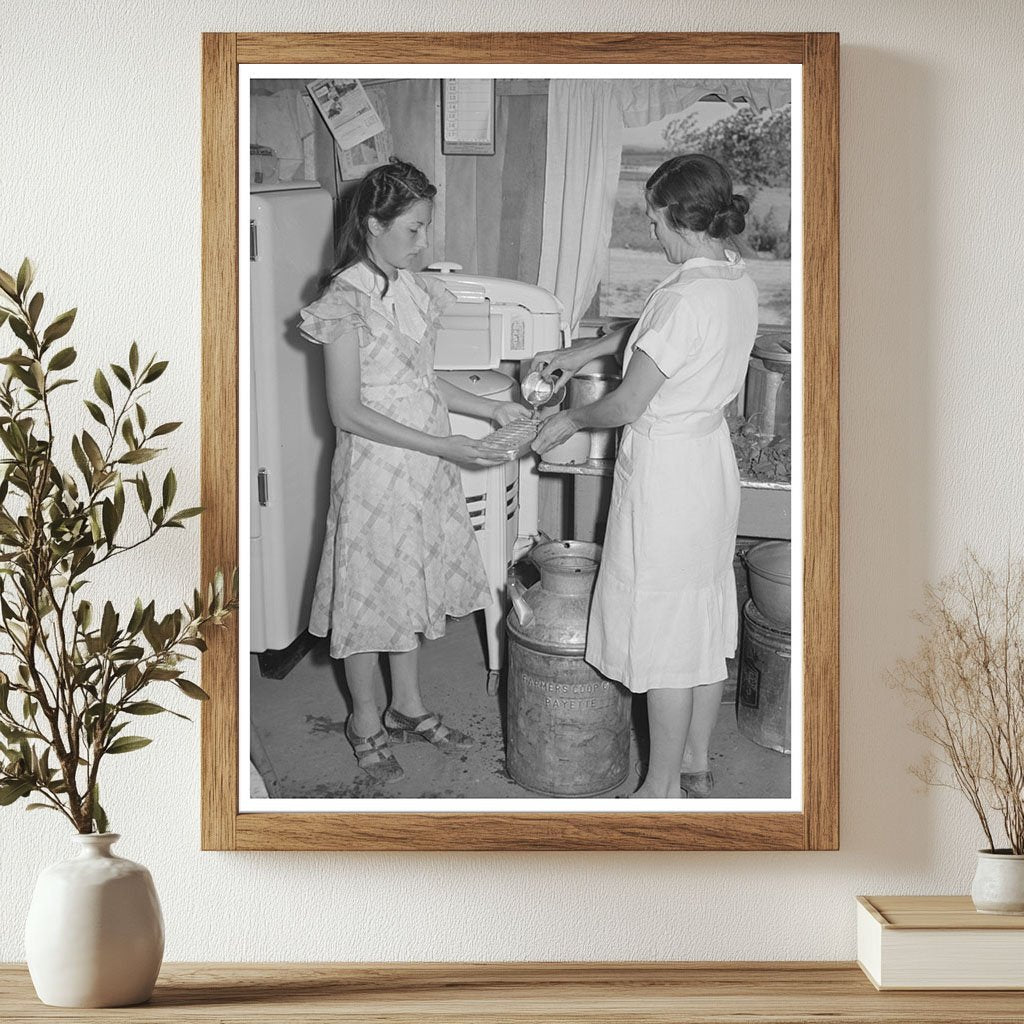 Mrs. Browning and Daughter Fill Ice Trays Malheur County 1941