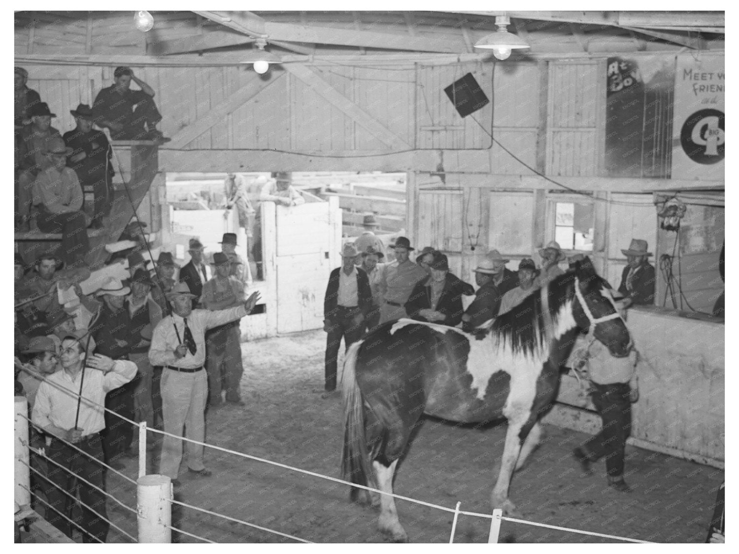 1941 Ontario Oregon Horse Auction Scene in Malheur County