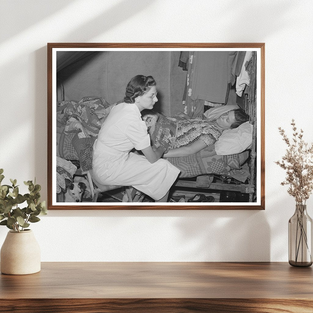 Nurse Attending Sick Worker in Migratory Labor Camp 1941