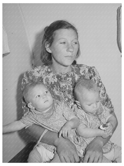 Mother and Twin Babies in Migrant Clinic Wilder Idaho 1941