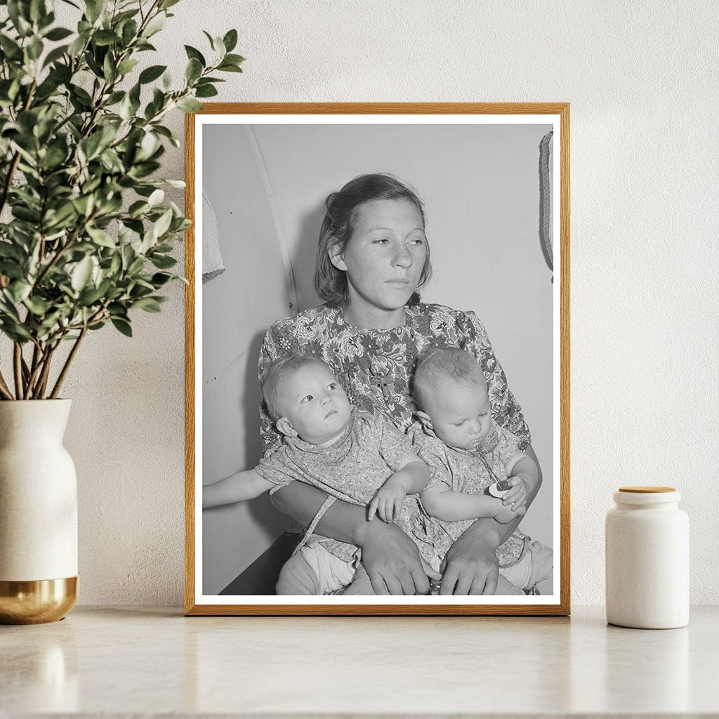 Mother and Twin Babies in Migrant Clinic Wilder Idaho 1941