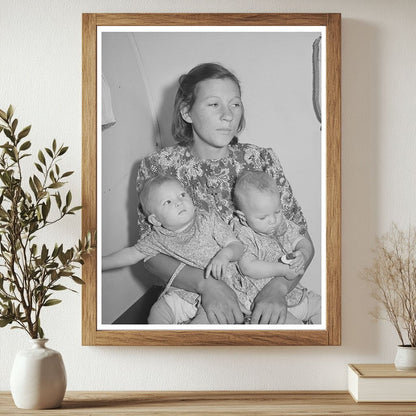 Mother and Twin Babies in Migrant Clinic Wilder Idaho 1941