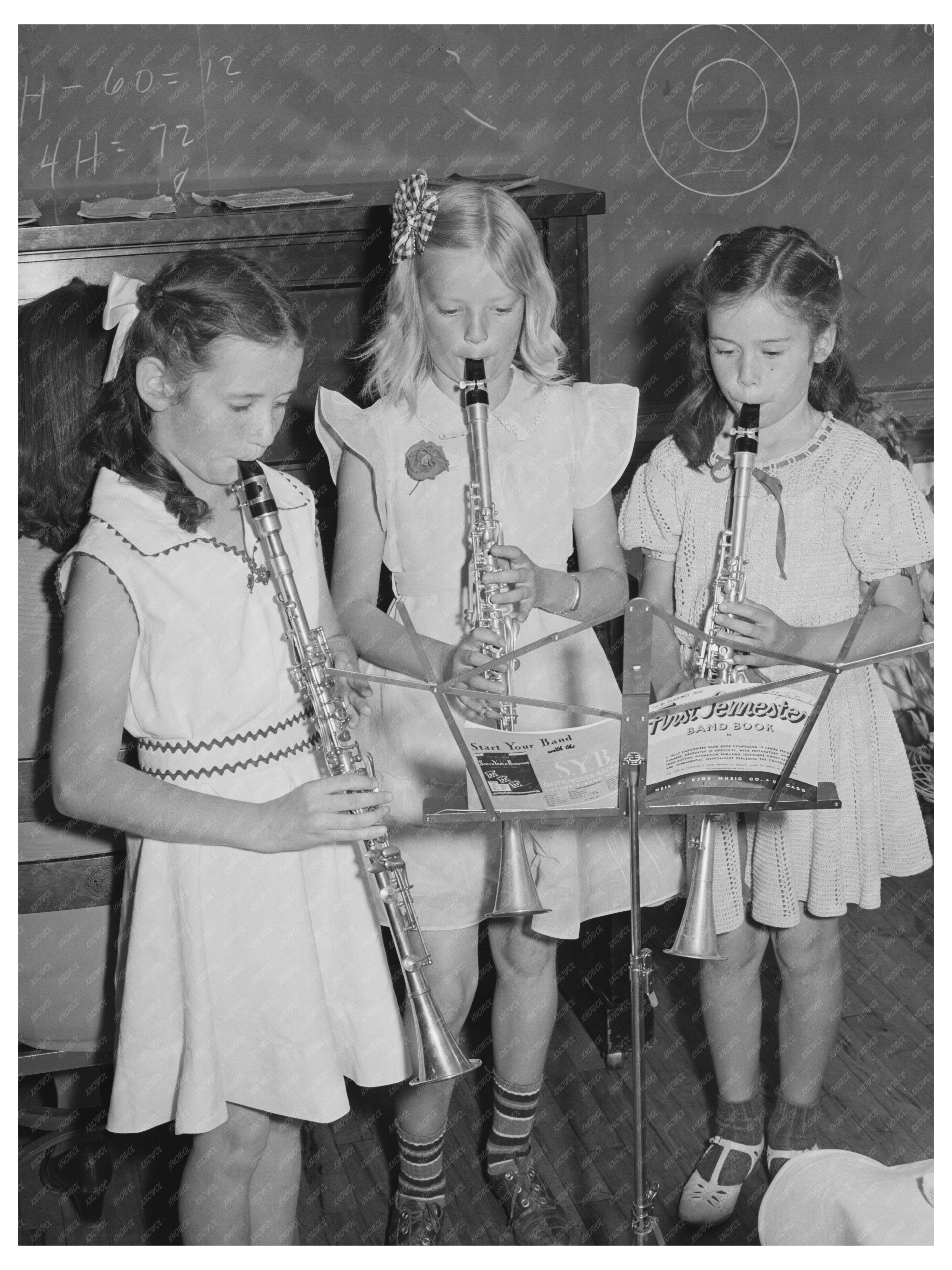 Schoolgirls Perform at 4-H Club Spring Fair 1941 Oregon