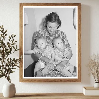 Mother with Twin Babies in Trailer Clinic May 1941