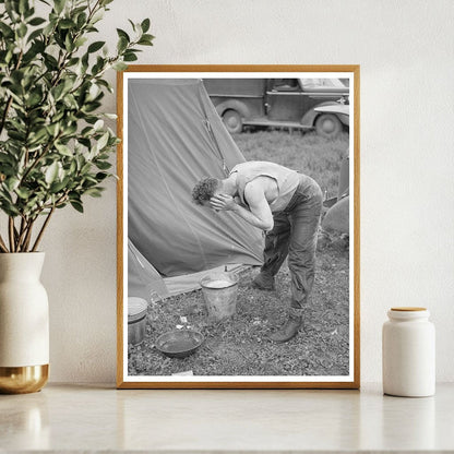 Sheep Shearer Washing Up at Malheur County Ranch 1941