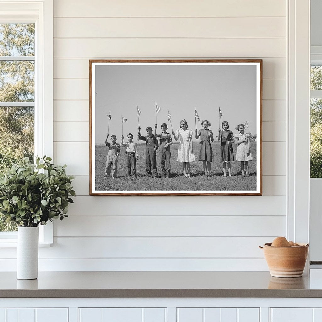 Flag Drill at Farm Security Administration Camp Caldwell Idaho 1941