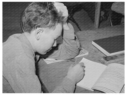 Schoolboy at Farm Security Administration Camp Caldwell 1941