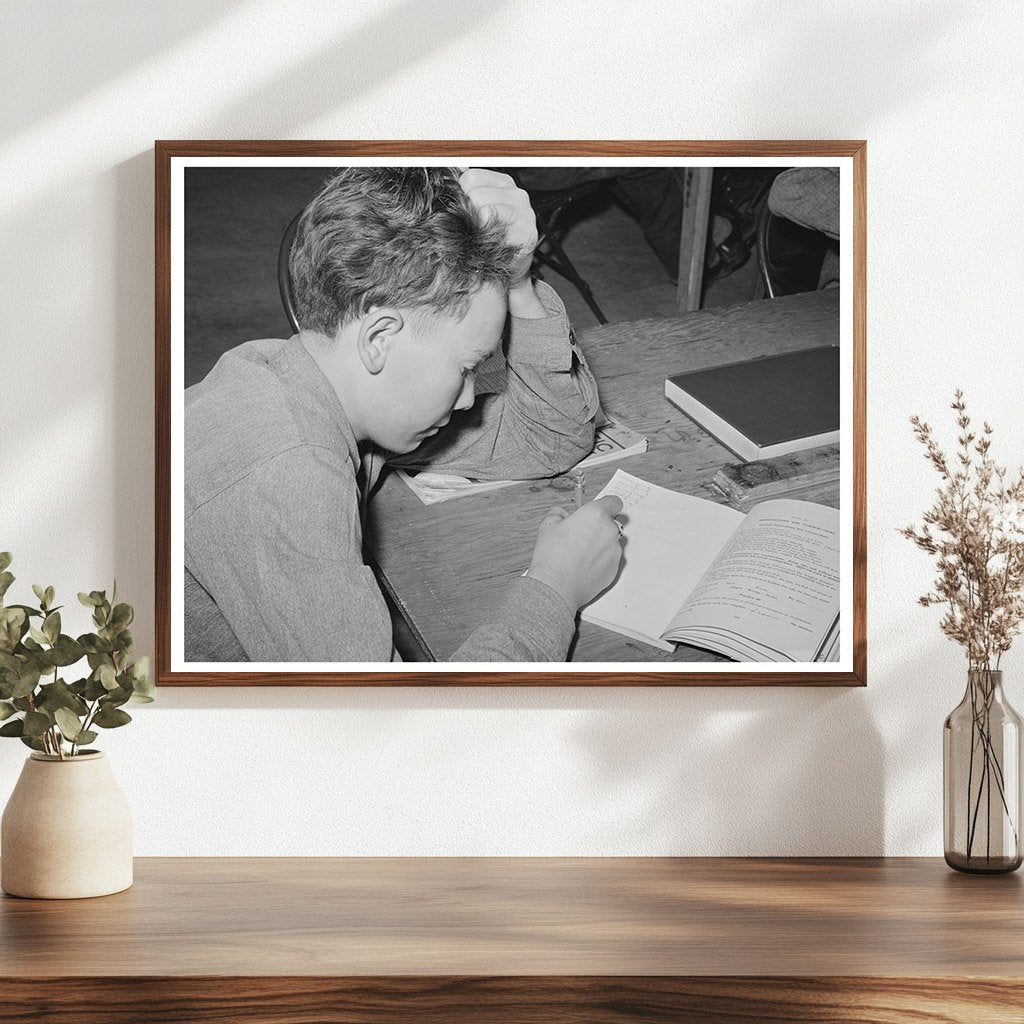 Schoolboy at Farm Security Administration Camp Caldwell Idaho 1941