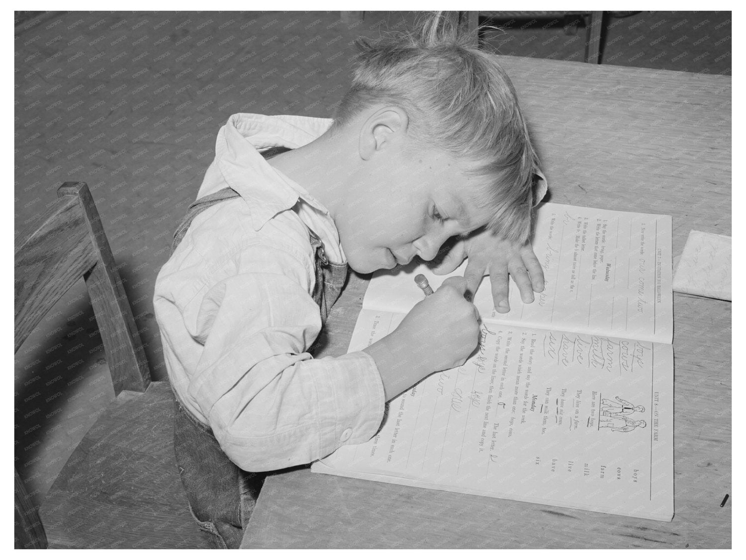 Schoolgirl in Farm Security Administration Camp May 1941