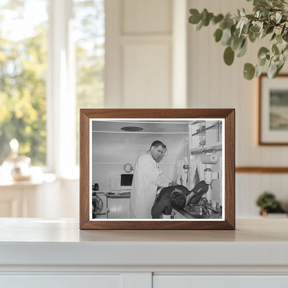 Trailer Clinic Scene at Migratory Labor Camp Wilder Idaho 1941