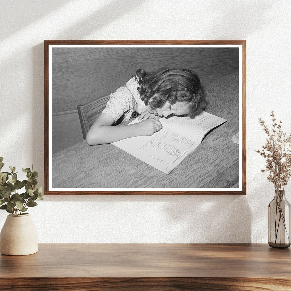 1941 Schoolgirl at FSA Farm Workers Camp Caldwell Idaho