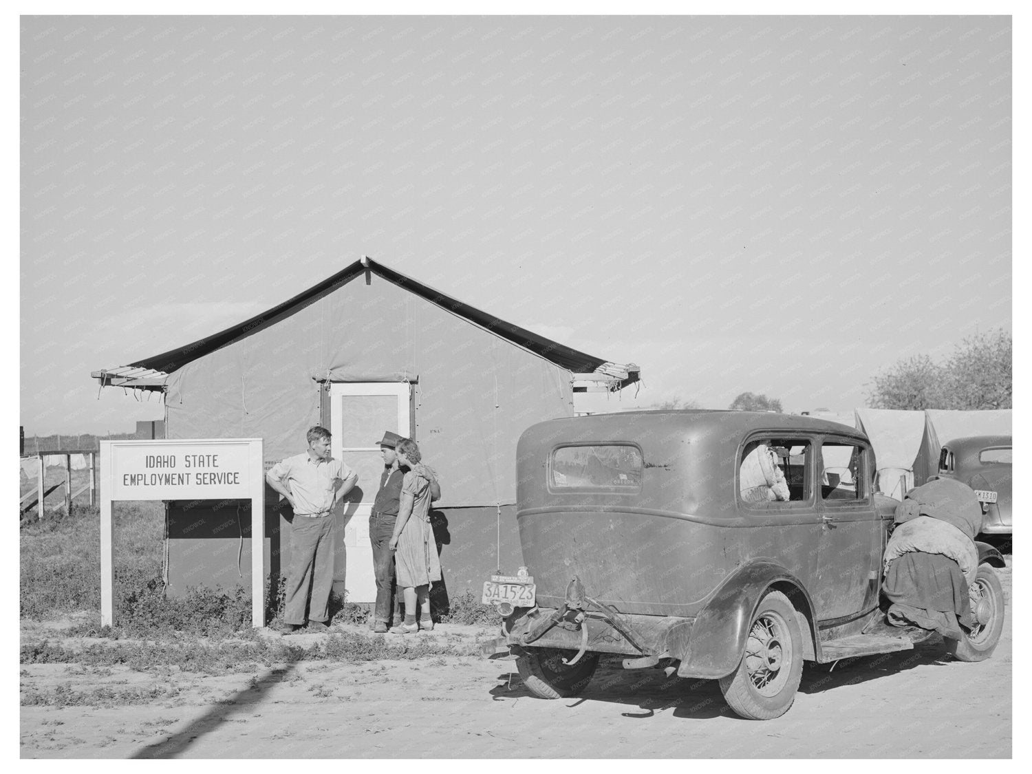 Farm Workers Meet Employment Rep in Wilder Idaho 1941