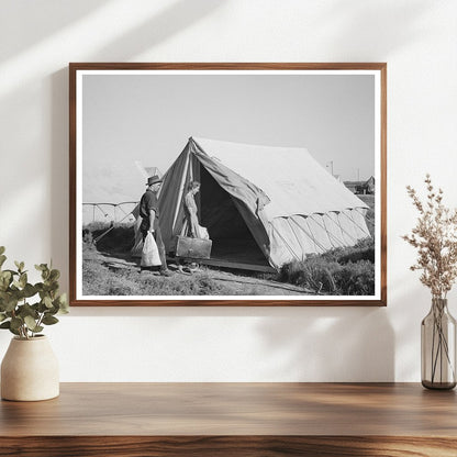 Farm Workers Moving into Tent at Idaho Labor Camp 1944