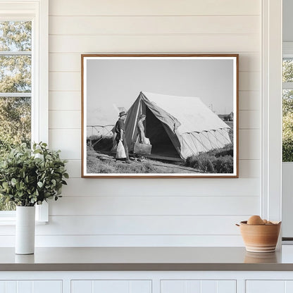 Farm Workers Moving into Tent at Idaho Labor Camp 1944