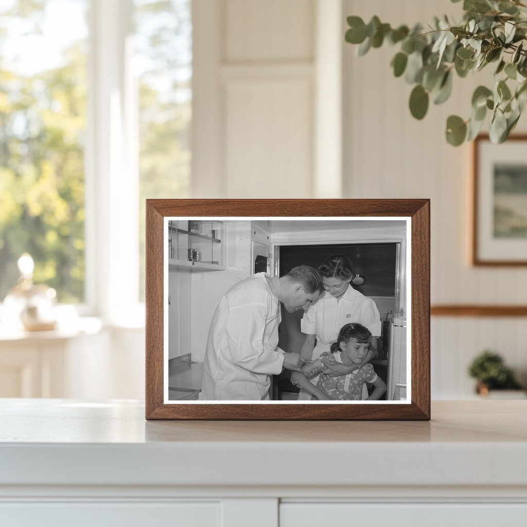 Doctor and Nurse Assist Girl in Mobile Clinic 1941