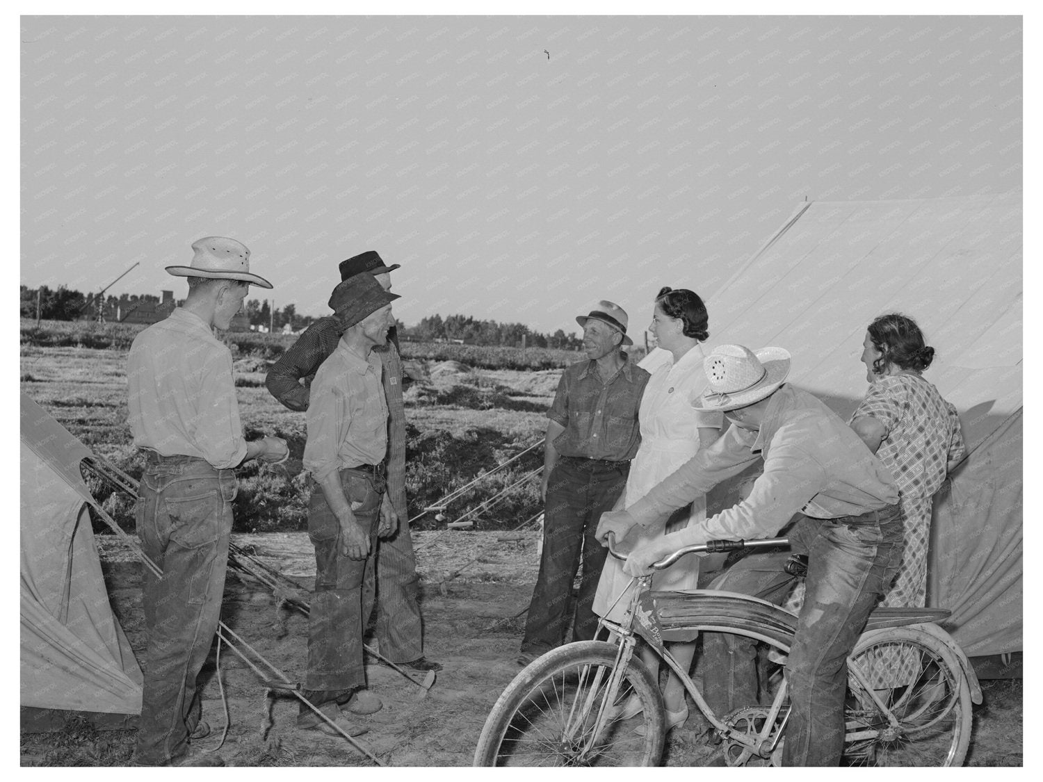 Nurse with Farm Workers at Migratory Labor Camp 1941