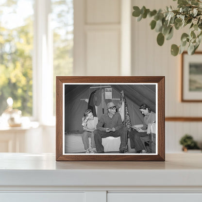 Farm Worker and Daughters in Idaho Migrant Camp 1941