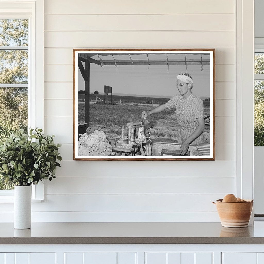 Nurse Doing Laundry at Idaho Labor Camp May 1941