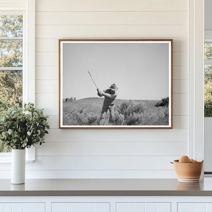 1941 Farmer Clearing Sagebrush in Malheur County Oregon