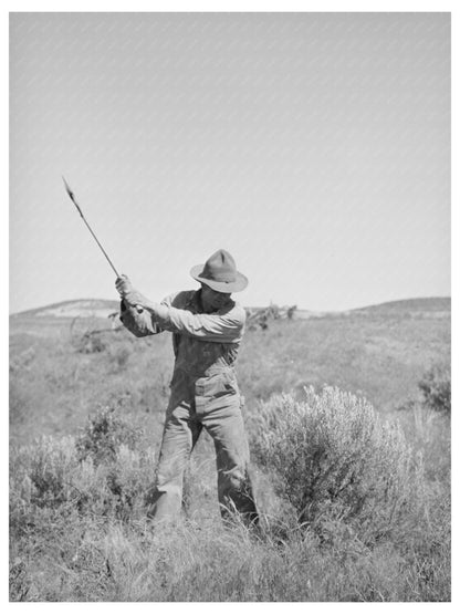 Farmer Clears Sagebrush for Irrigation Project in 1941