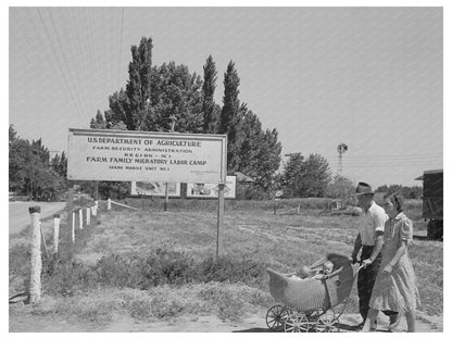 Farm Worker and Wife with Twins in Wilder Idaho 1941