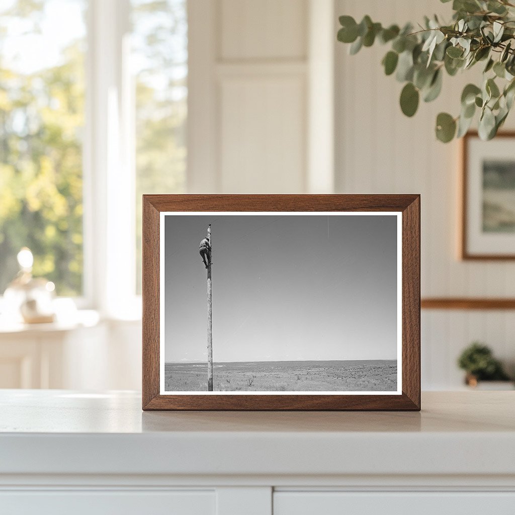 Electrical Lineman at Work Canyon County Idaho 1941