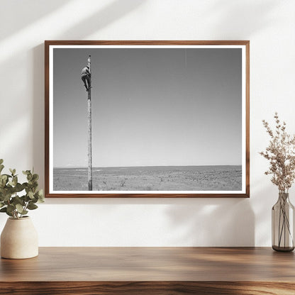 Electrical Lineman at Work Canyon County Idaho 1941