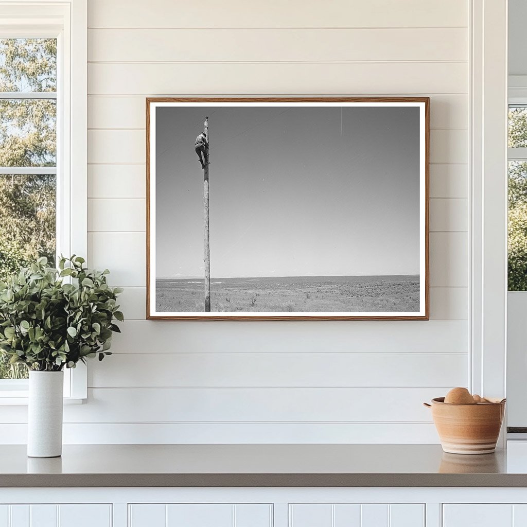 Electrical Lineman at Work Canyon County Idaho 1941