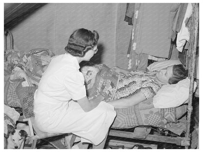 Nurse Provides Care at Idaho Migrant Labor Camp 1941