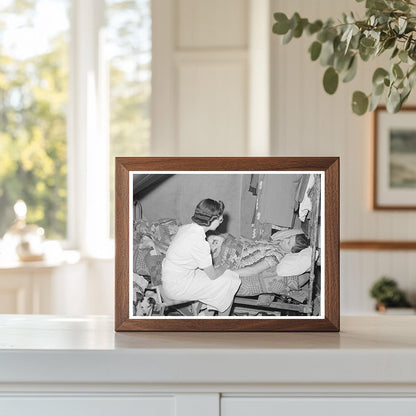 Nurse Provides Care at Idaho Migrant Labor Camp 1941